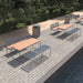 Gewerbefabrik Sitzbank Lengenfeld Outdoor Bank Parkbank Holz Grau RAL 7011 Park