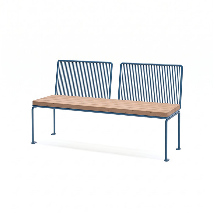 Gewerbefabrik Sitzbank Lengerich Outdoor Bank Parkbank Holz Blau RAL 5005