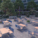 Gewerbefabrik Sitzbank Lengerich Outdoor Bank Parkbank Holz Blau RAL 5005 Stadt