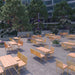 Gewerbefabrik Sitzbank Lengerich Outdoor Bank Parkbank Holz Gelb RAL 1028 Stadt