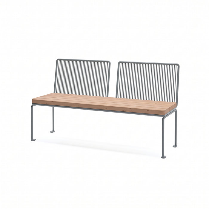 Gewerbefabrik Sitzbank Lengerich Outdoor Bank Parkbank Holz Grau RAL 7011