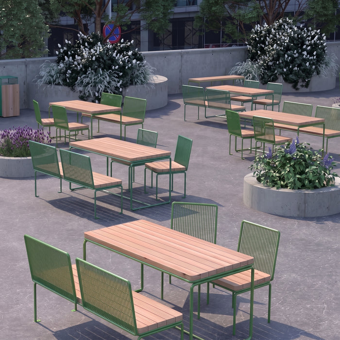 Gewerbefabrik Sitzbank Lengerich Outdoor Bank Parkbank Holz Grün RAL 6018 Park