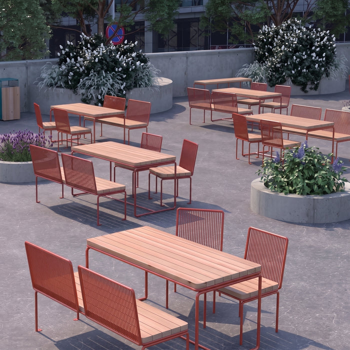 Gewerbefabrik Sitzbank Lengerich Outdoor Bank Parkbank Holz Rot RAL 3001 Park