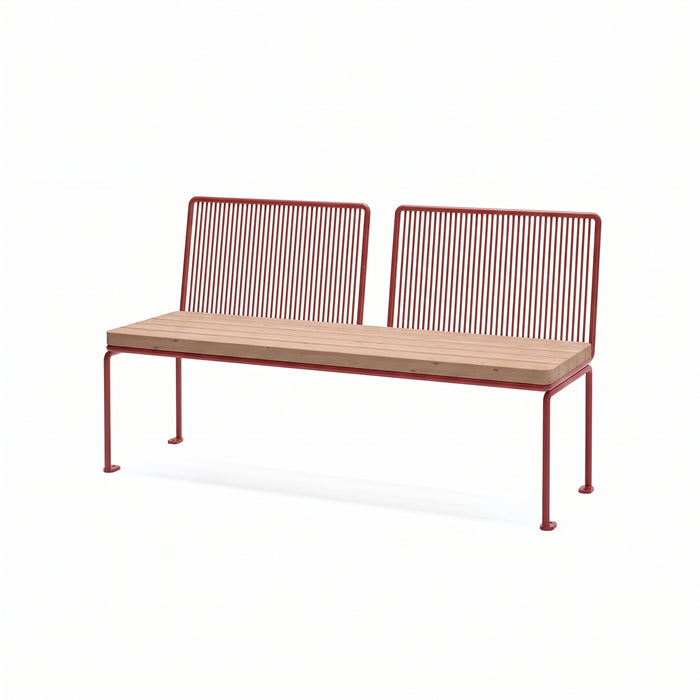 Gewerbefabrik Sitzbank Lengerich Outdoor Bank Parkbank Holz Rot RAL 3001