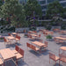 Gewerbefabrik Sitzbank Lengerich Outdoor Bank Parkbank Holz Rot RAL 3001 Stadt
