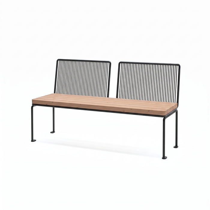 Gewerbefabrik Sitzbank Lengerich Outdoor Bank Parkbank Holz Schwarz RAL 9017