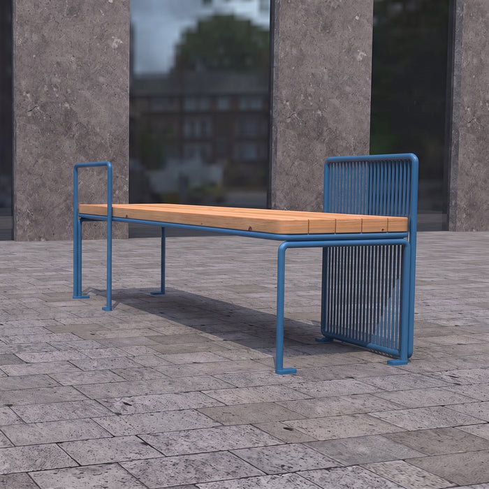 Gewerbefabrik Sitzbank Lenggries Outdoor Bank Parkbank Holz Blau RAL 5005 Park