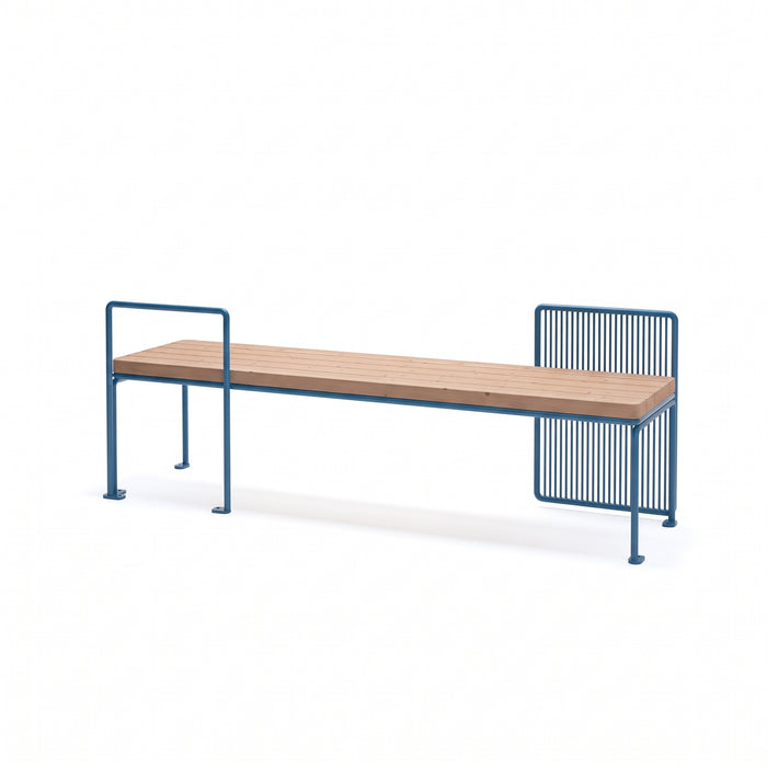 Gewerbefabrik Sitzbank Lenggries Outdoor Bank Parkbank Holz Blau RAL 5005