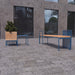 Gewerbefabrik Sitzbank Lenggries Outdoor Bank Parkbank Holz Blau RAL 5005 Stadt