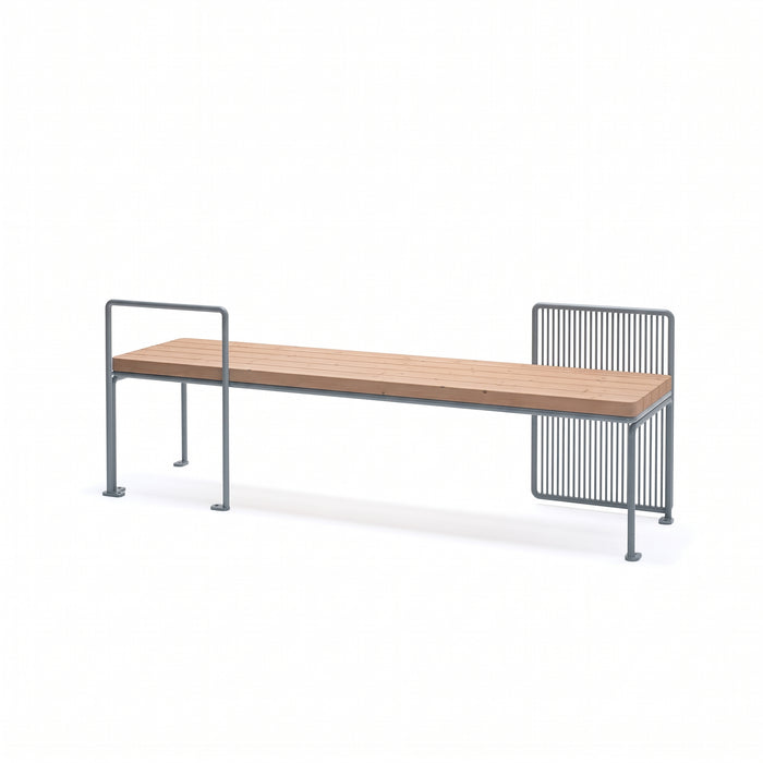 Gewerbefabrik Sitzbank Lenggries Outdoor Bank Parkbank Holz Grau RAL 7011