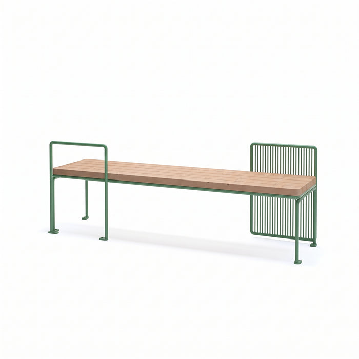 Gewerbefabrik Sitzbank Lenggries Outdoor Bank Parkbank Holz Grün RAL 6018