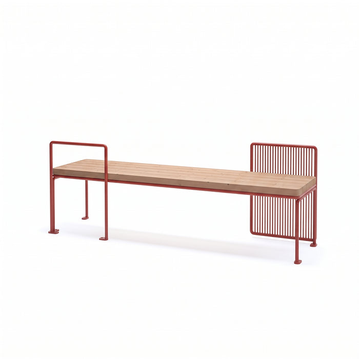 Gewerbefabrik Sitzbank Lenggries Outdoor Bank Parkbank Holz Rot RAL 3001