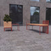 Gewerbefabrik Sitzbank Lenggries Outdoor Bank Parkbank Holz Rot RAL 3001 Stadt