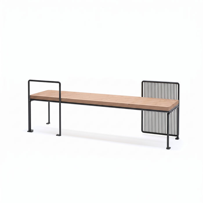 Gewerbefabrik Sitzbank Lenggries Outdoor Bank Parkbank Holz Schwarz RAL 9017