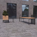 Gewerbefabrik Sitzbank Lenggries Outdoor Bank Parkbank Holz Schwarz RAL 9017 Stadt