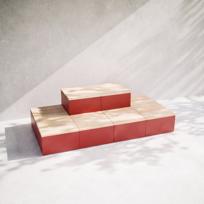 Gewerbefabrik Sitzbank Markdorf Outdoor Bank Parkbank Holz Rot RAL 3001 Park