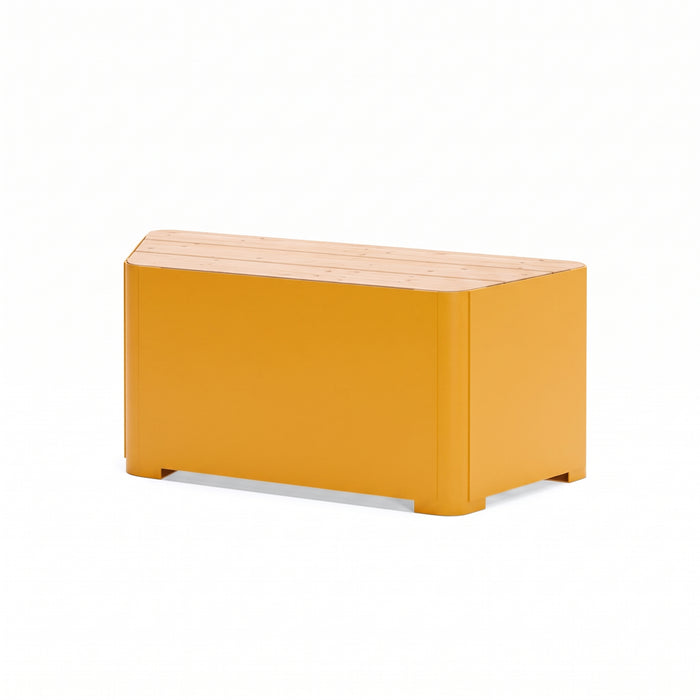 Gewerbefabrik Sitzbank Marksuhl Outdoor Bank Parkbank Holz Gelb RAL 1028