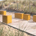Gewerbefabrik Sitzbank Marksuhl Outdoor Bank Parkbank Holz Gelb RAL 1028 Stadt