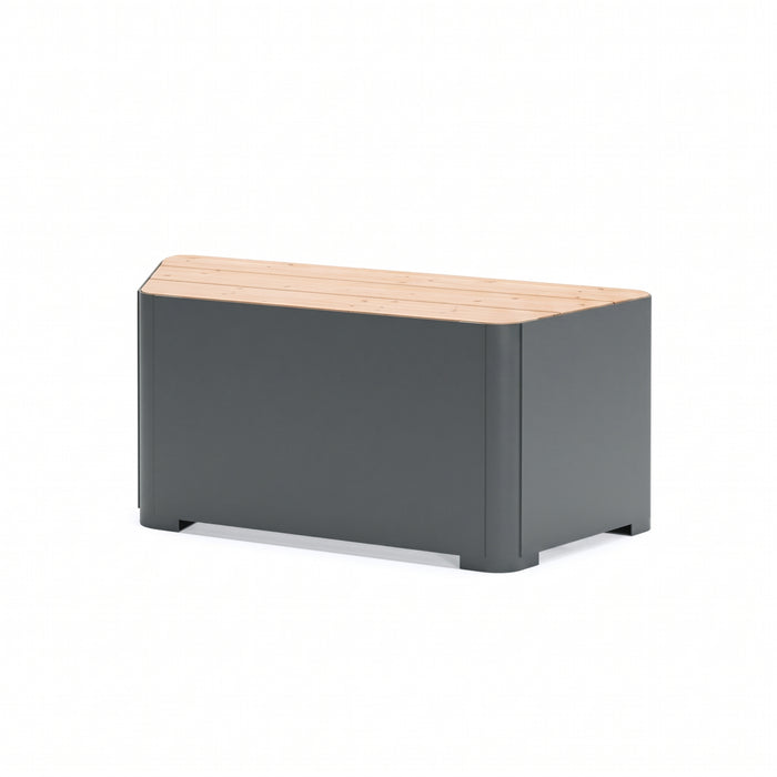 Gewerbefabrik Sitzbank Marksuhl Outdoor Bank Parkbank Holz Grau RAL 7011