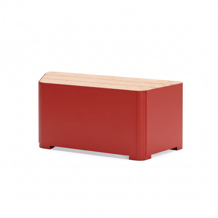 Gewerbefabrik Sitzbank Marksuhl Outdoor Bank Parkbank Holz Rot RAL 3001