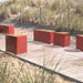 Gewerbefabrik Sitzbank Marksuhl Outdoor Bank Parkbank Holz Rot RAL 3001 Stadt