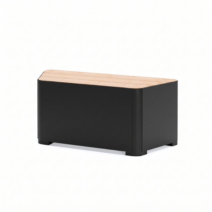 Gewerbefabrik Sitzbank Marksuhl Outdoor Bank Parkbank Holz Schwarz RAL 9017