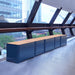 Gewerbefabrik Sitzbank Marktbreit Outdoor Bank Parkbank Holz Blau RAL 5005 Park