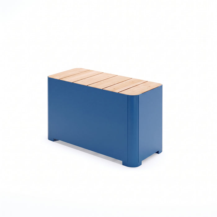 Gewerbefabrik Sitzbank Marktbreit Outdoor Bank Parkbank Holz Blau RAL 5005