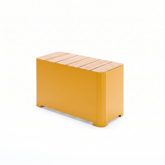 Gewerbefabrik Sitzbank Marktbreit Outdoor Bank Parkbank Holz Gelb RAL 1028