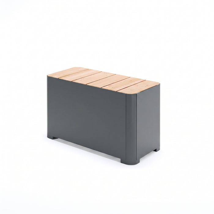 Gewerbefabrik Sitzbank Marktbreit Outdoor Bank Parkbank Holz Grau RAL 7011