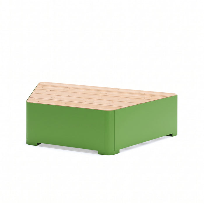 Gewerbefabrik Sitzbank Marktsteft Outdoor Bank Parkbank Holz Grün RAL 6018