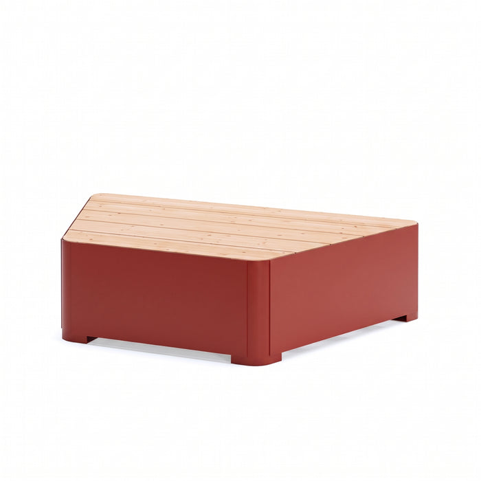 Gewerbefabrik Sitzbank Marktsteft Outdoor Bank Parkbank Holz Rot RAL 3001