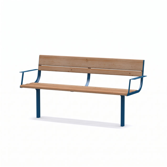 Gewerbefabrik Sitzbank Neubeuern Outdoor Bank Parkbank Blau RAL 5005