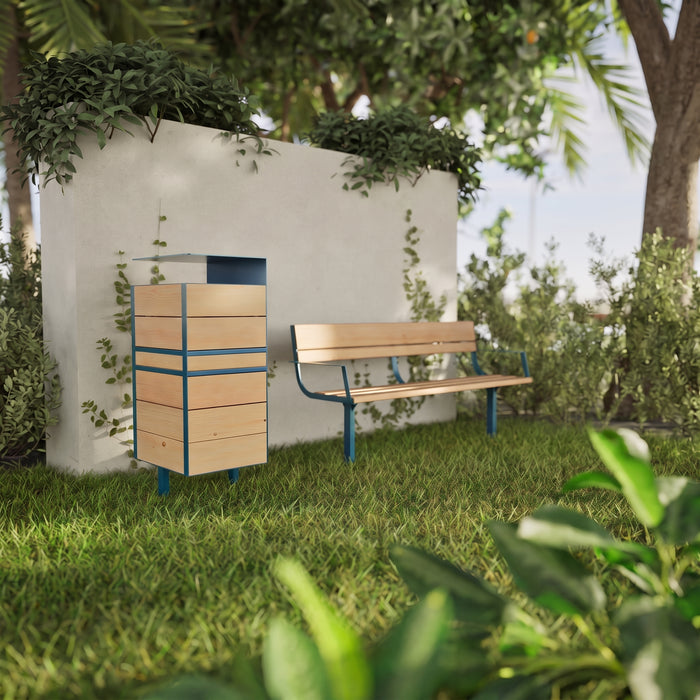 Gewerbefabrik Sitzbank Neubeuern Outdoor Bank Parkbank Blau RAL 5005 Stadt