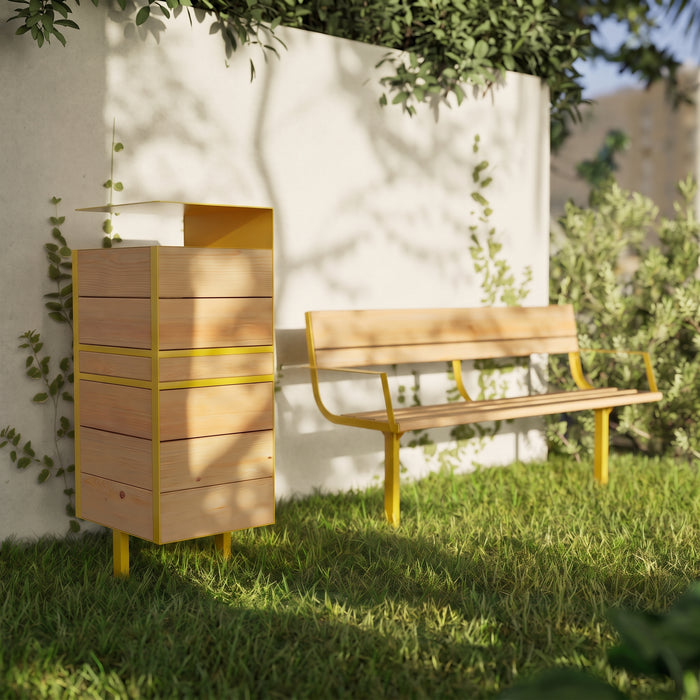 Gewerbefabrik Sitzbank Neubeuern Outdoor Bank Parkbank Gelb RAL 1028 Park