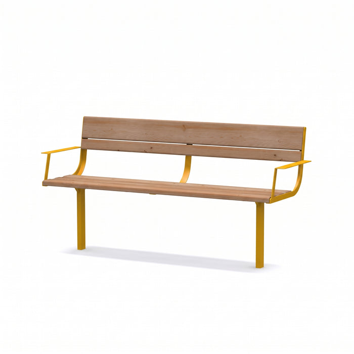 Gewerbefabrik Sitzbank Neubeuern Outdoor Bank Parkbank Gelb RAL 1028