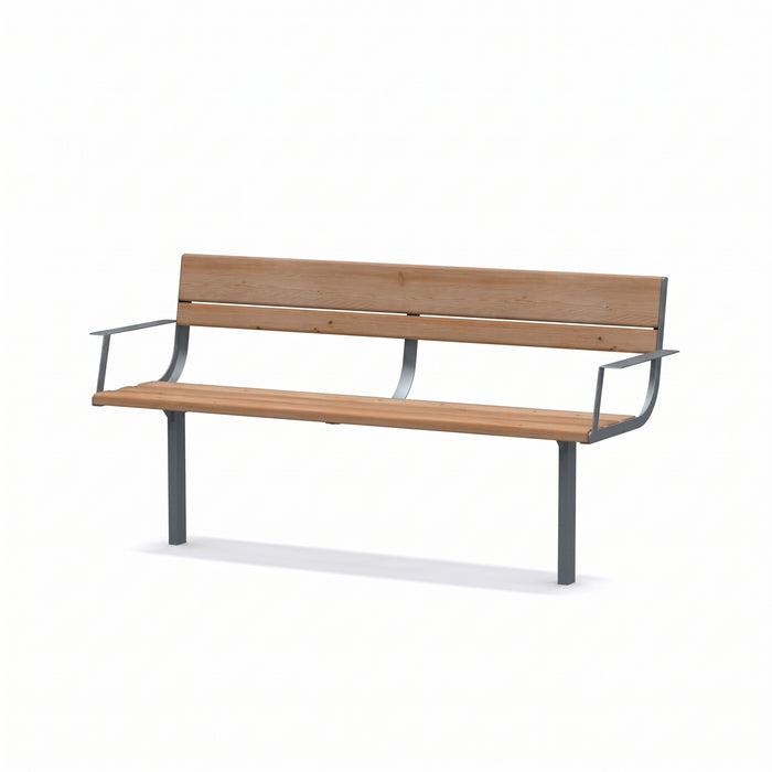 Gewerbefabrik Sitzbank Neubeuern Outdoor Bank Parkbank Grau RAL 7011