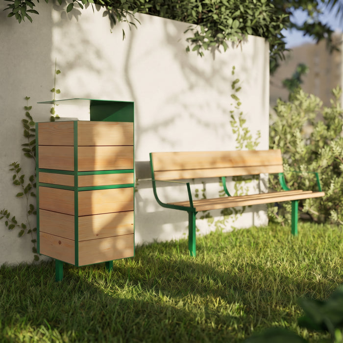 Gewerbefabrik Sitzbank Neubeuern Outdoor Bank Parkbank Grün RAL 6018 Park