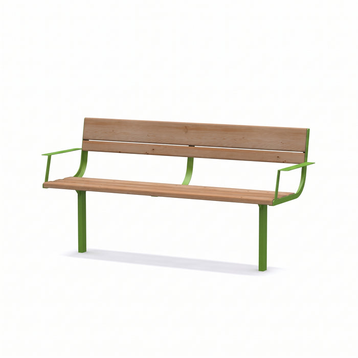 Gewerbefabrik Sitzbank Neubeuern Outdoor Bank Parkbank Grün RAL 6018