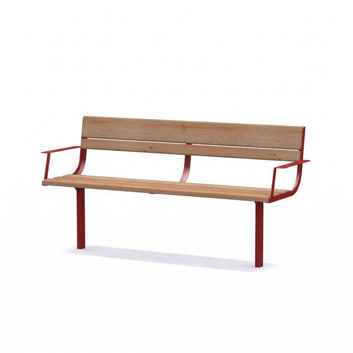 Gewerbefabrik Sitzbank Neubeuern Outdoor Bank Parkbank Rot RAL 3001