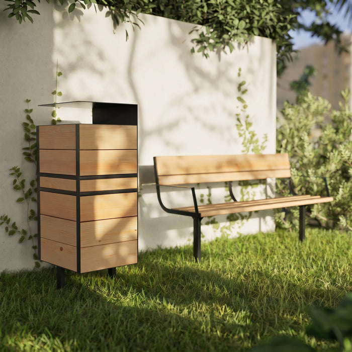 Gewerbefabrik Sitzbank Neubeuern Outdoor Bank Parkbank Schwarz RAL 9017 Park