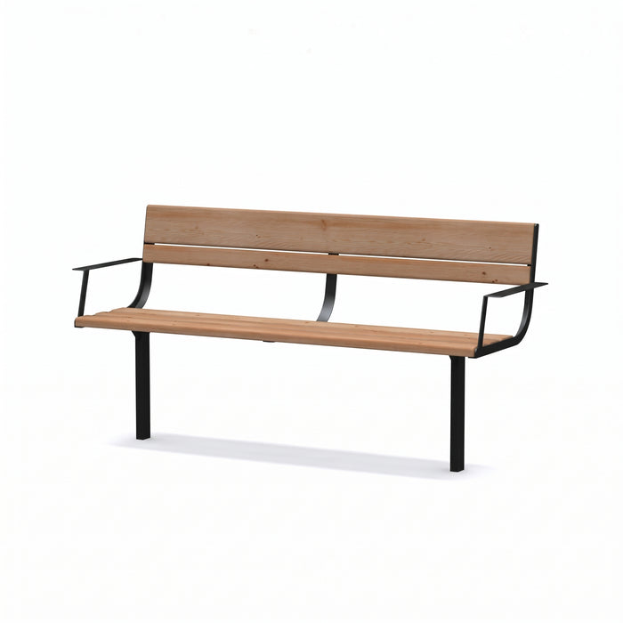 Gewerbefabrik Sitzbank Neubeuern Outdoor Bank Parkbank Schwarz RAL 9017