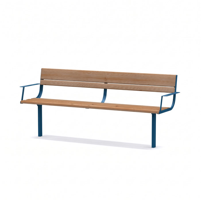 Gewerbefabrik Sitzbank Neubrunn Outdoor Bank Parkbank Blau RAL 5005