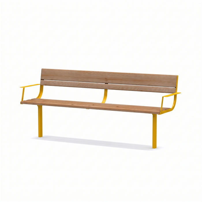 Gewerbefabrik Sitzbank Neubrunn Outdoor Bank Parkbank Gelb RAL 1028