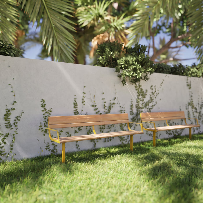 Gewerbefabrik Sitzbank Neubrunn Outdoor Bank Parkbank Gelb RAL 1028 Stadt