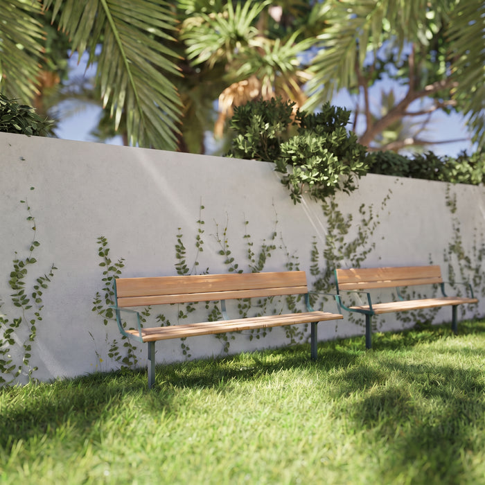 Gewerbefabrik Sitzbank Neubrunn Outdoor Bank Parkbank Grau RAL 7011 Stadt