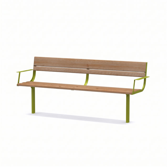 Gewerbefabrik Sitzbank Neubrunn Outdoor Bank Parkbank Grün RAL 6018