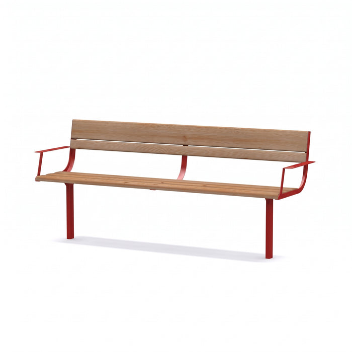 Gewerbefabrik Sitzbank Neubrunn Outdoor Bank Parkbank Rot RAL 3001