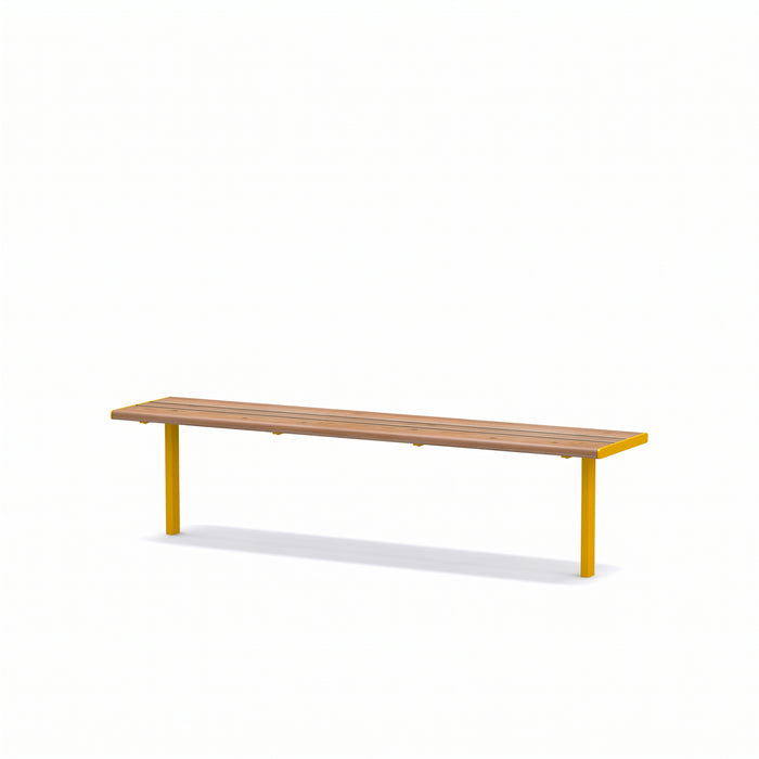 Gewerbefabrik Sitzbank Neubukow Outdoor Bank Parkbank Gelb RAL 1028