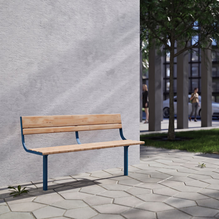 Gewerbefabrik Sitzbank Neubulach Outdoor Bank Parkbank Blau RAL 5005 Park